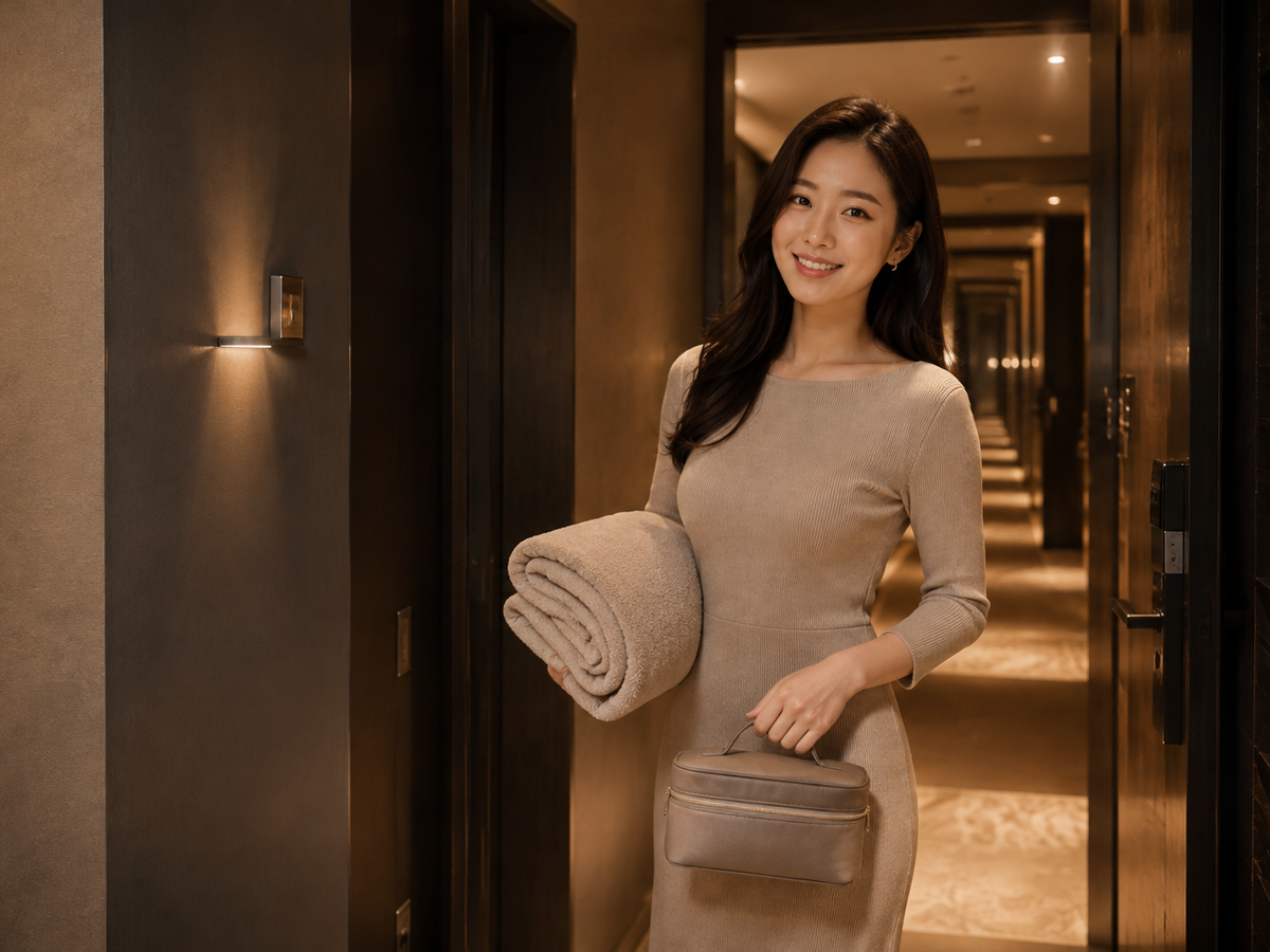 서울 송파구 방문 홈케어 일정을 준비하는 젊은 성인 한국 여성 관리사